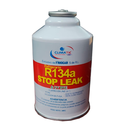 GAS REFRIGERANTE R134a CON SELLADOR Y DETECTOR DE FUGAS 120 NZ | CLIMATIC