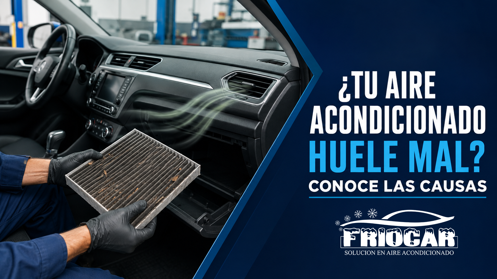 Aire acondicionado del carro huele mal por filtro de cabina sucio