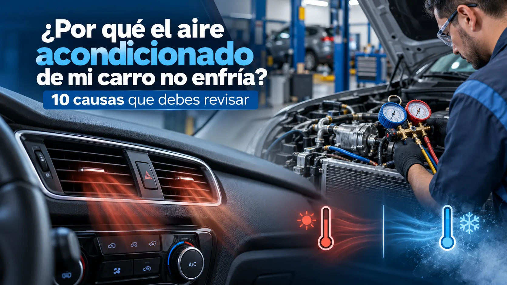 Aire acondicionado de carro que no enfría - diagnóstico automotriz FRIOCAR HN